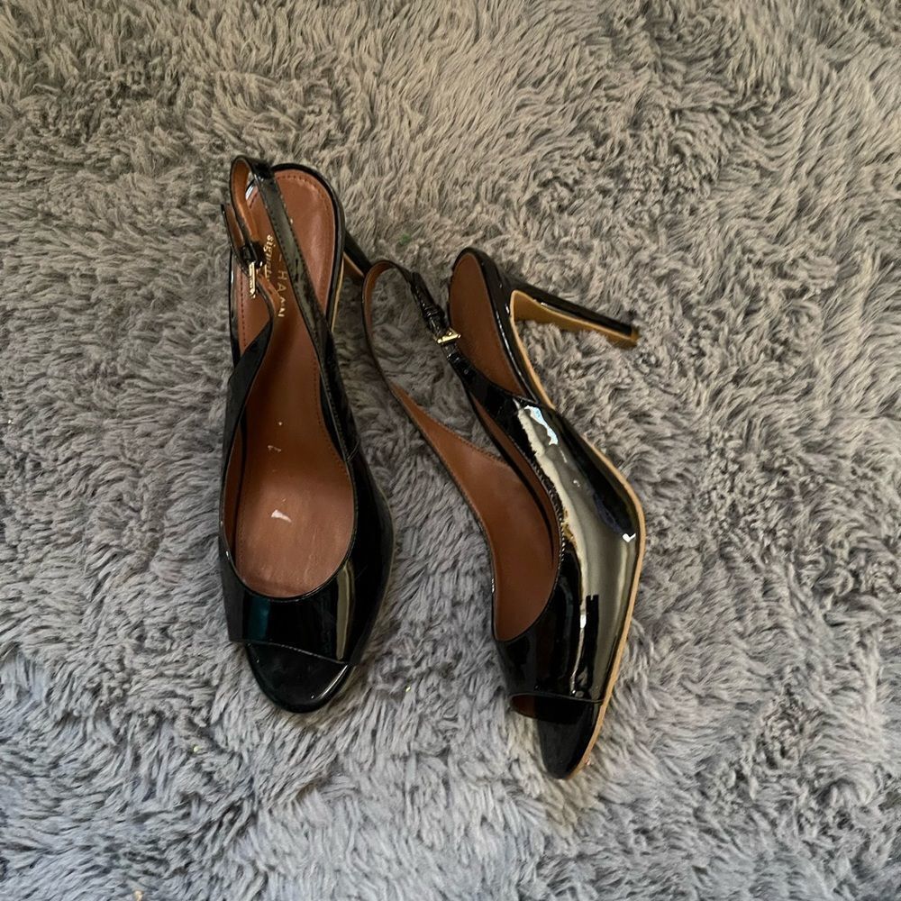 NWOT cole haan patent leather peep toe heels
